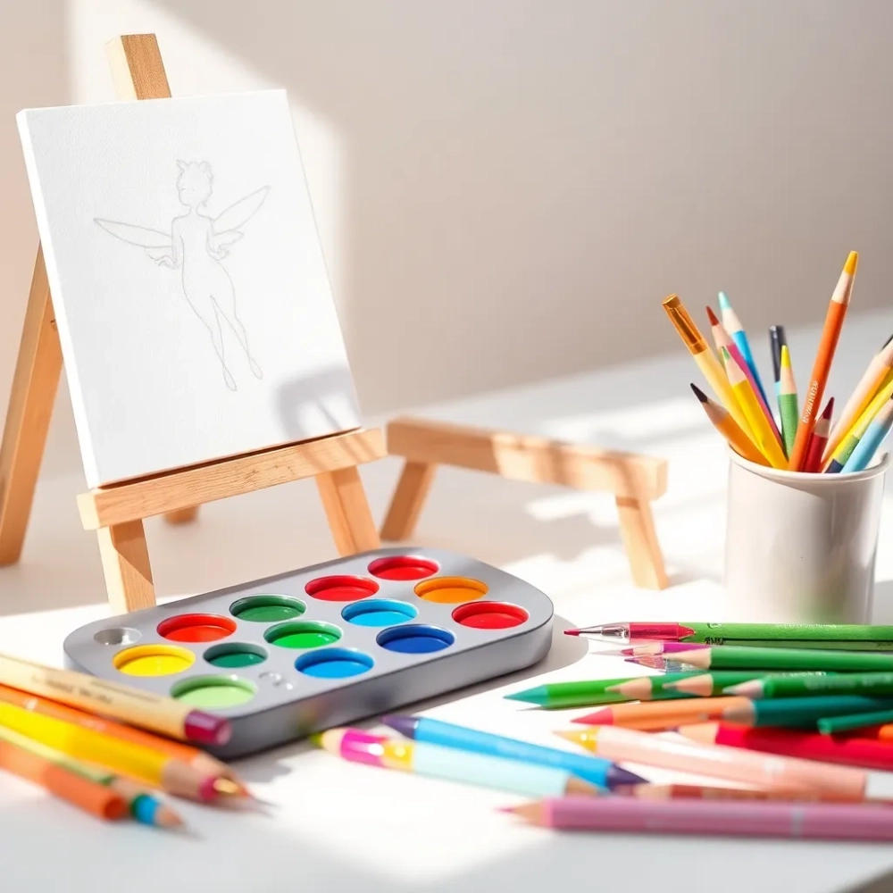 Akcesoria do malowania dla dziewczynki