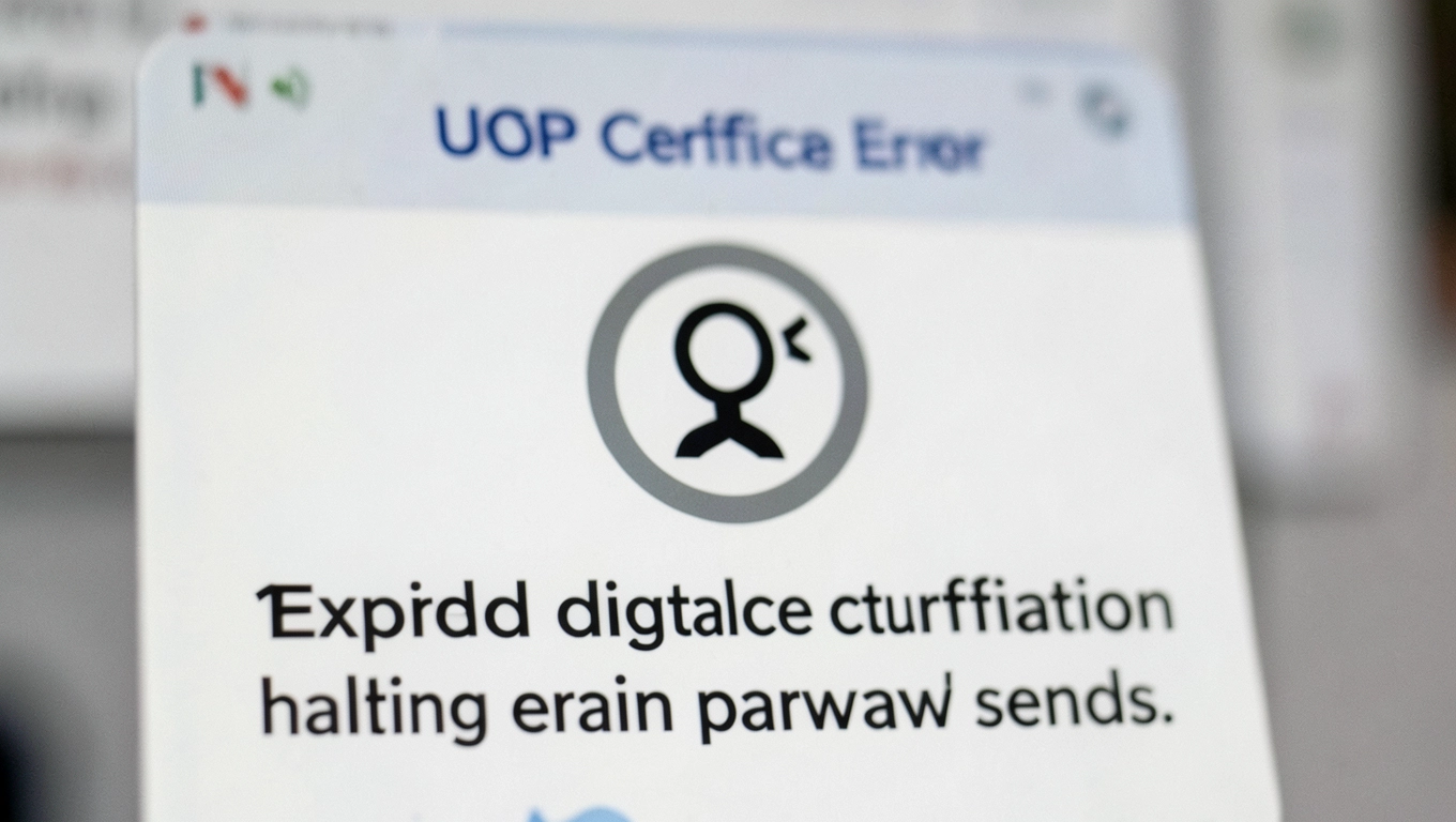 błąd braku ważnego certyfikatu OOP