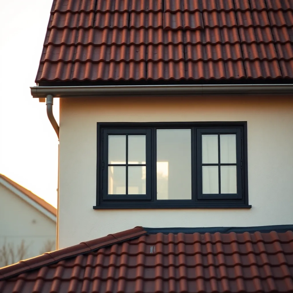 brązowy dach jakie okna