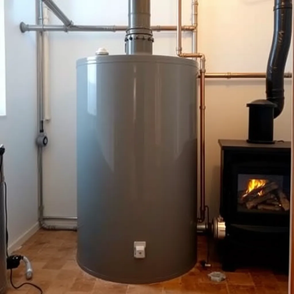 Bufor do kominka z płaszczem wodnym