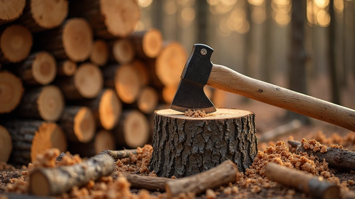 cięcie drewna opałowego