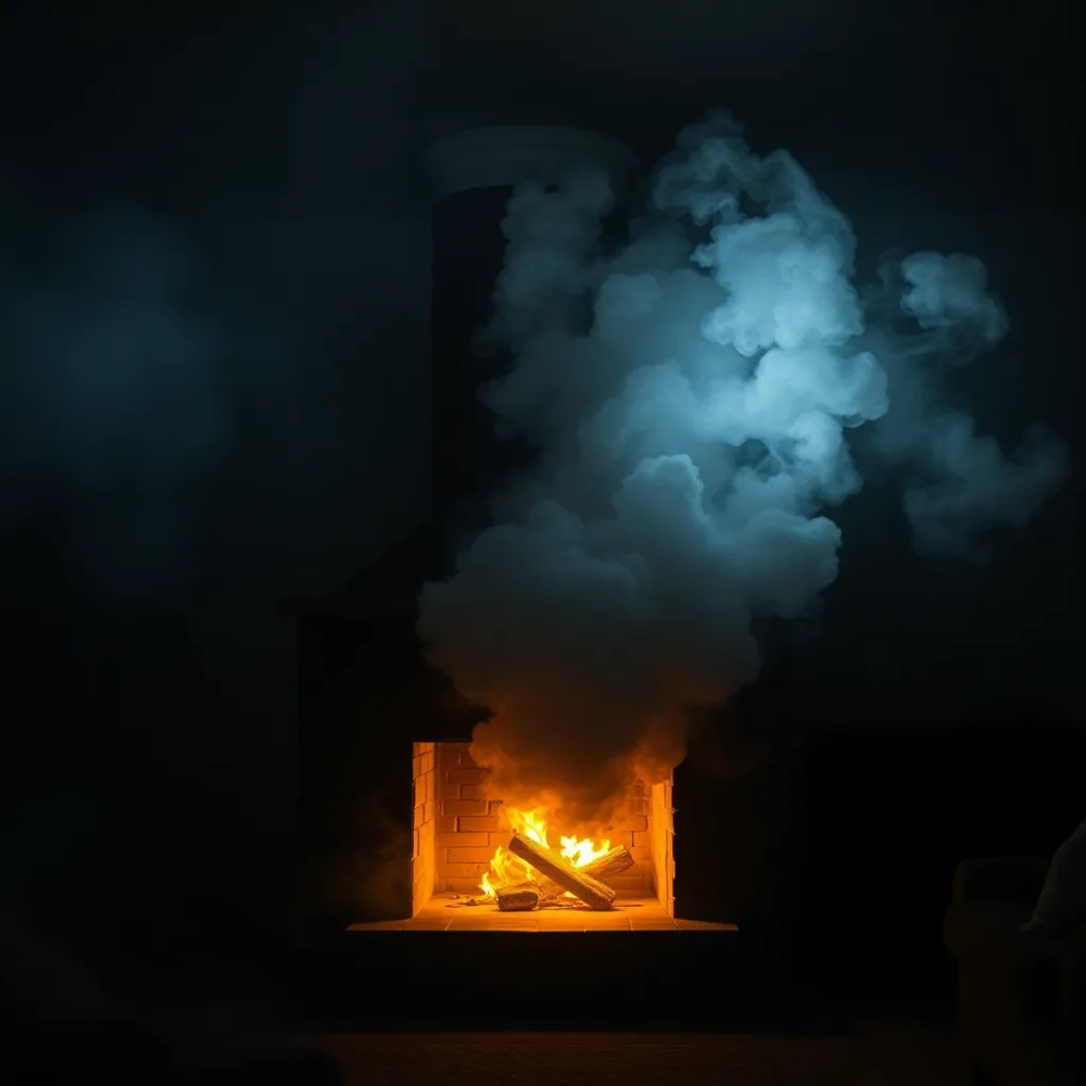 Cofka w kominie w bloku