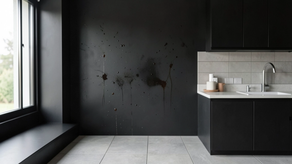 Czarna farba do ścian w kuchni