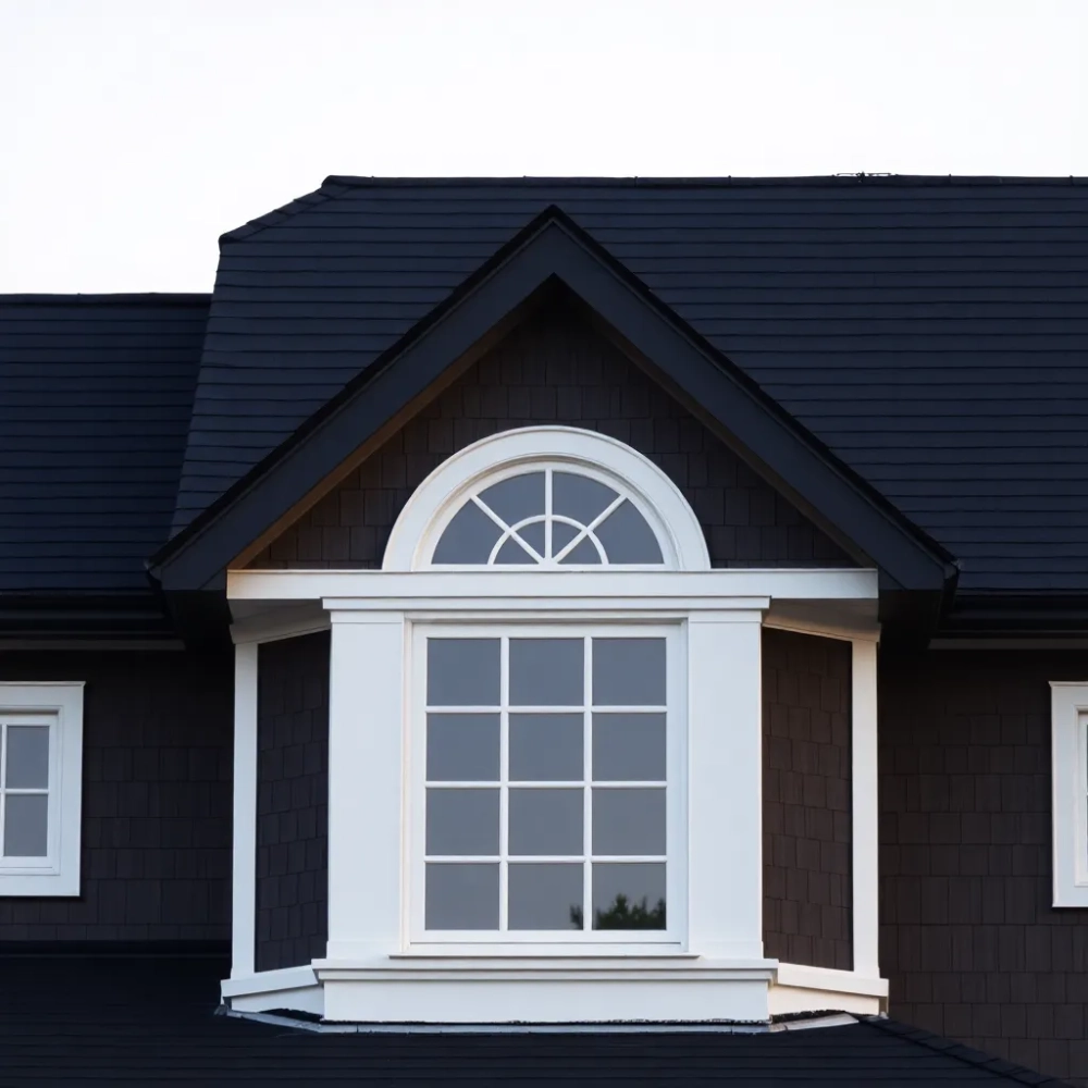 Czarny dach białe okna jaka elewacja