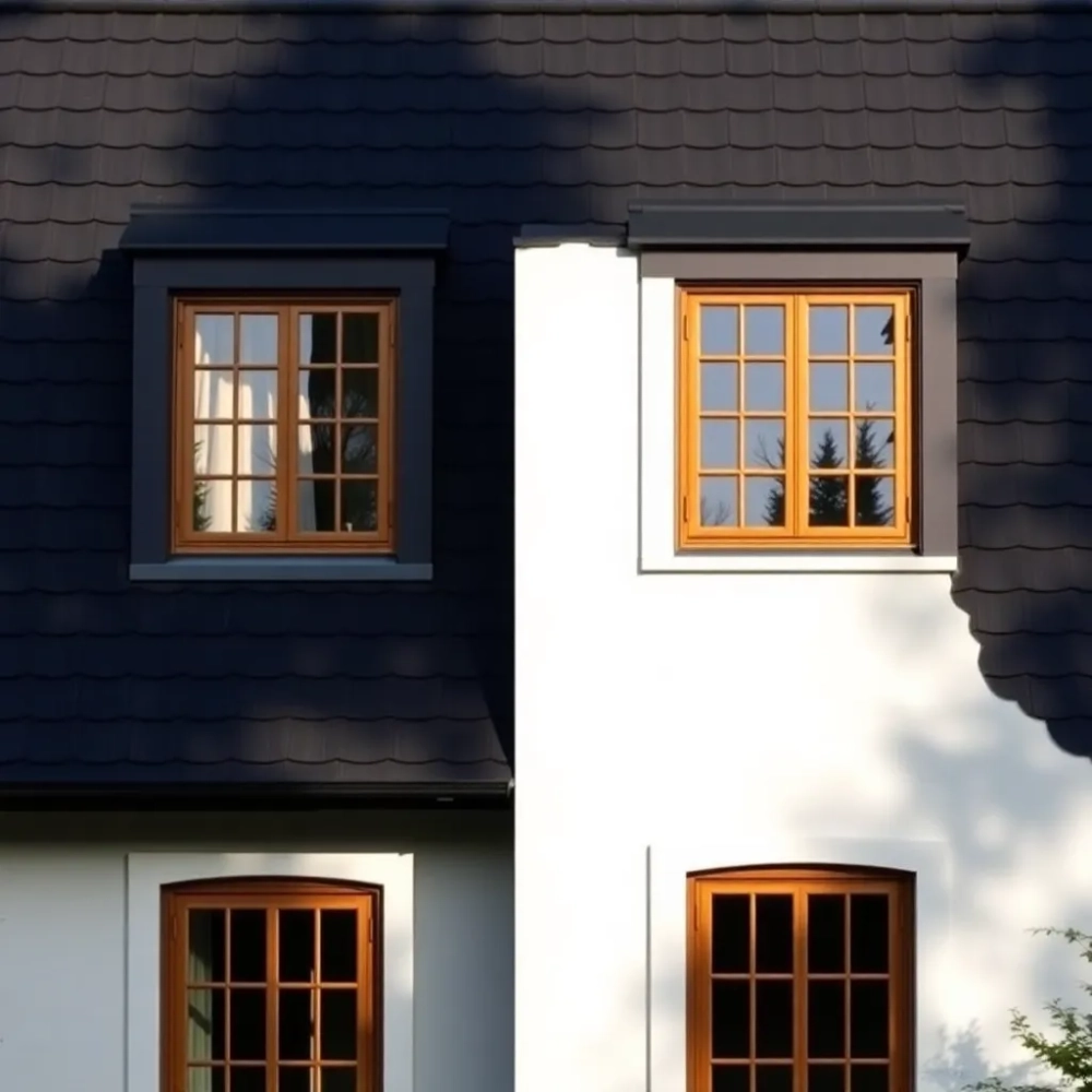 Czarny dach okna złoty dąb jaką elewacja