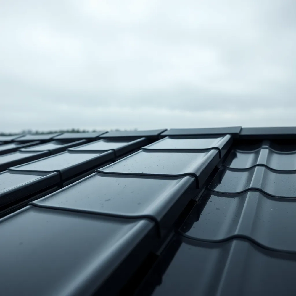 Dachówka grafitowa z połyskiem