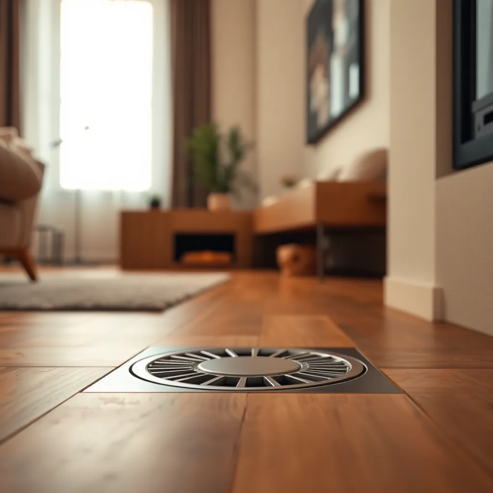 Dolot powietrza do kominka w posadzce