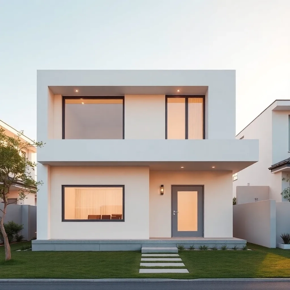 Dom piętrowy z płaskim dachem do 100m2