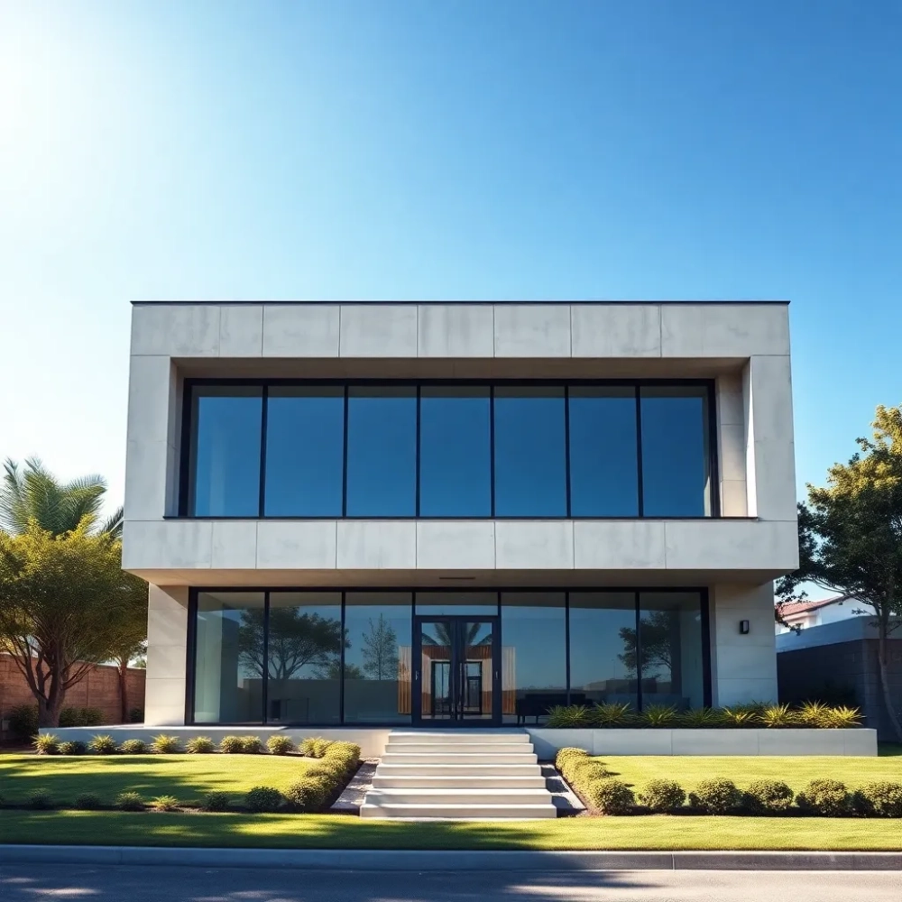 Dom piętrowy z płaskim dachem