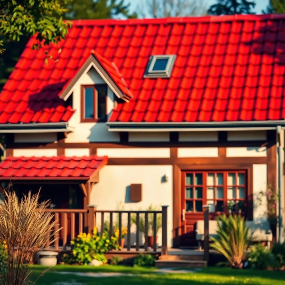 Dom z czerwonym dachem