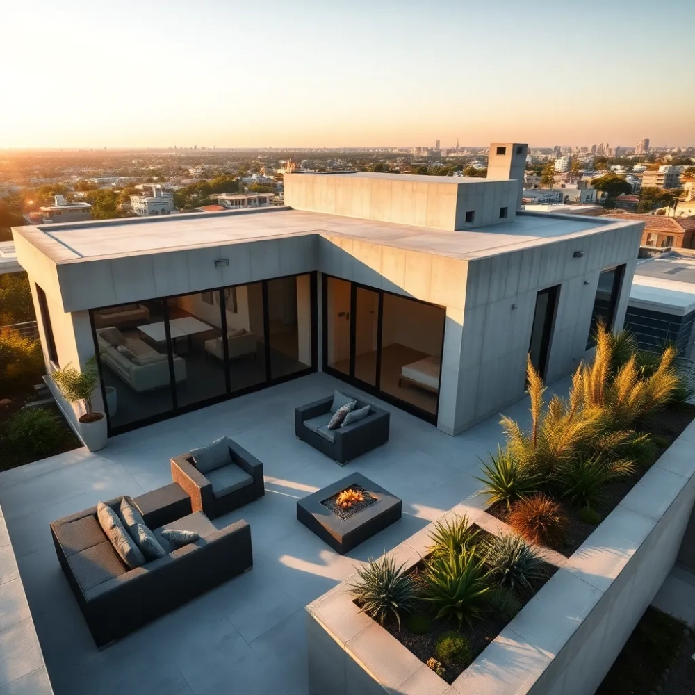 Dom z tarasem na dachu