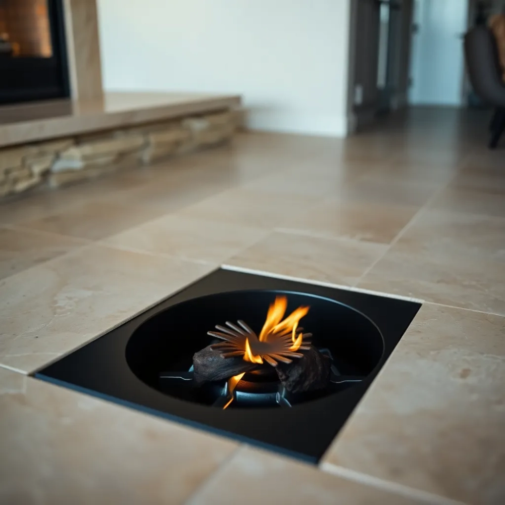 Doprowadzenie powietrza do kominka w podłodze