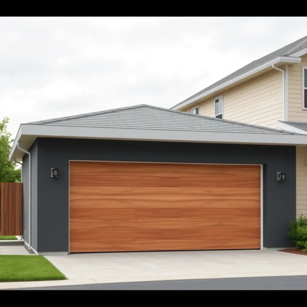 Garaż z płaskim dachem przy domu