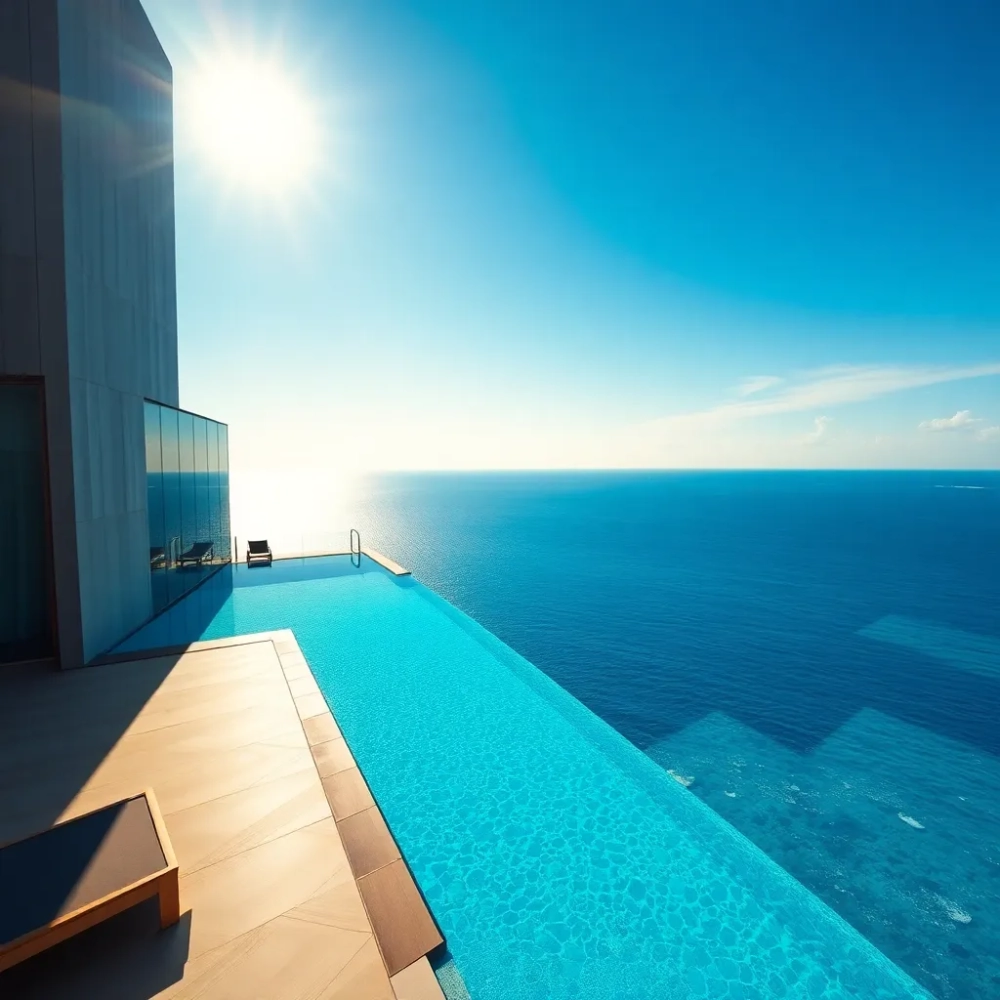 Hotel z basenem na dachu nad morzem