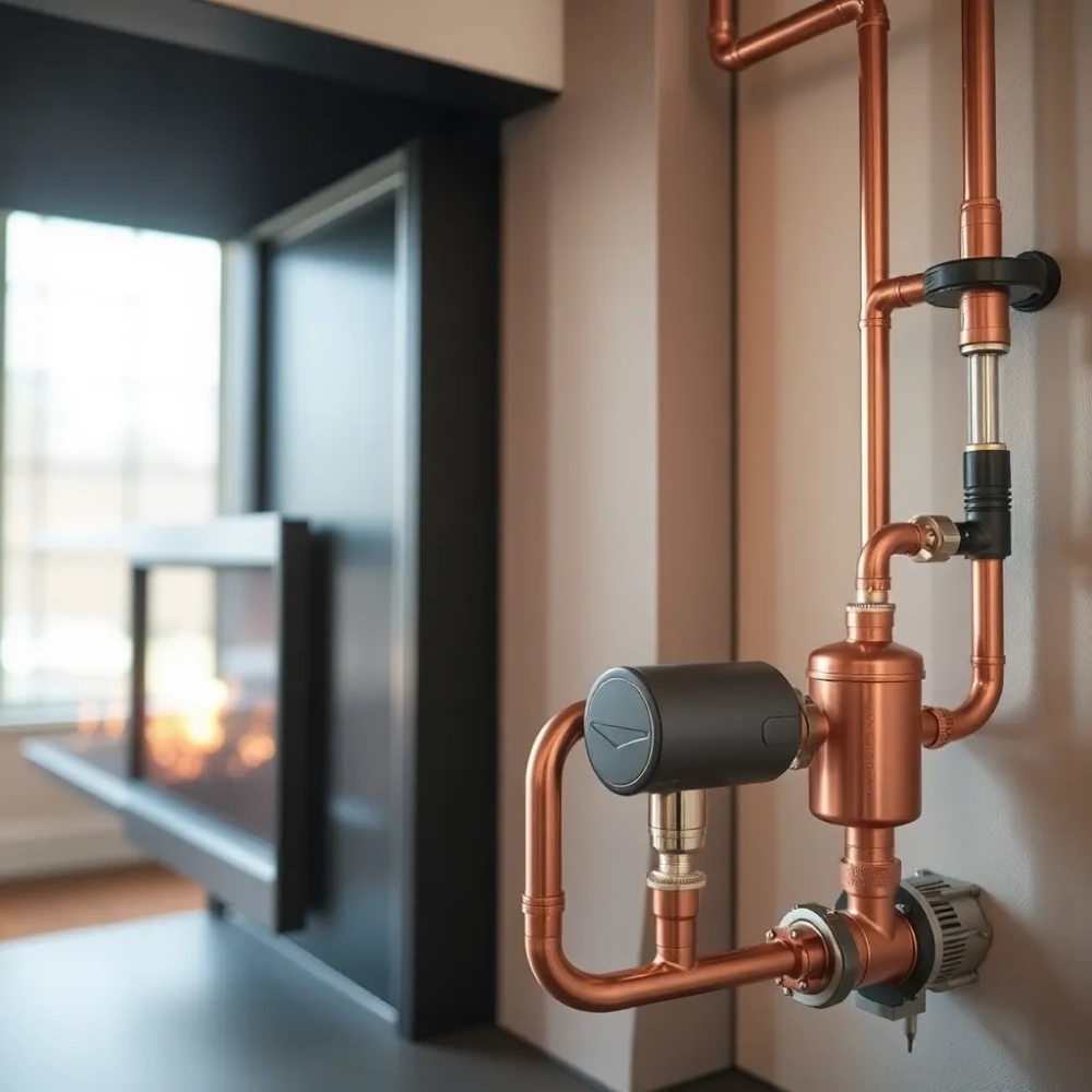 Instalacja do kominka z płaszczem wodnym