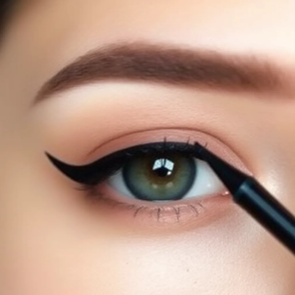 jak malować kreskę na opadającej powiece