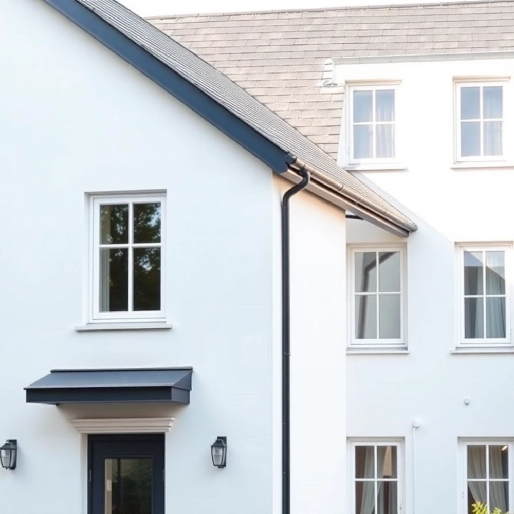 Jaka elewacja do grafitowego dachu i białych okien