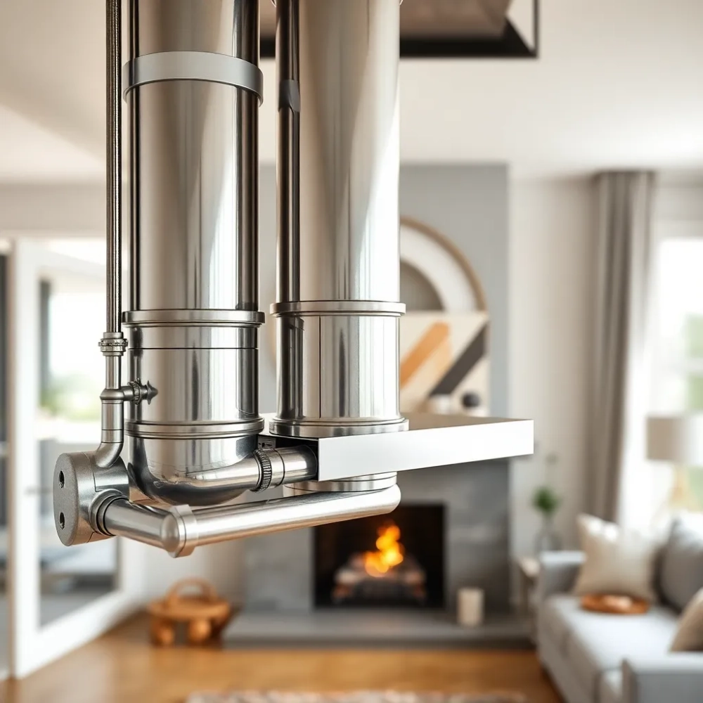 Komin stalowy wewnętrzny do kominka