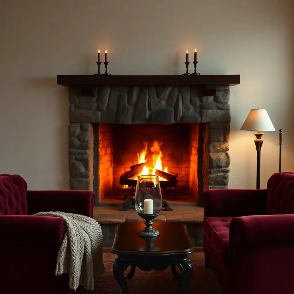 Kominek klasyczny w salonie