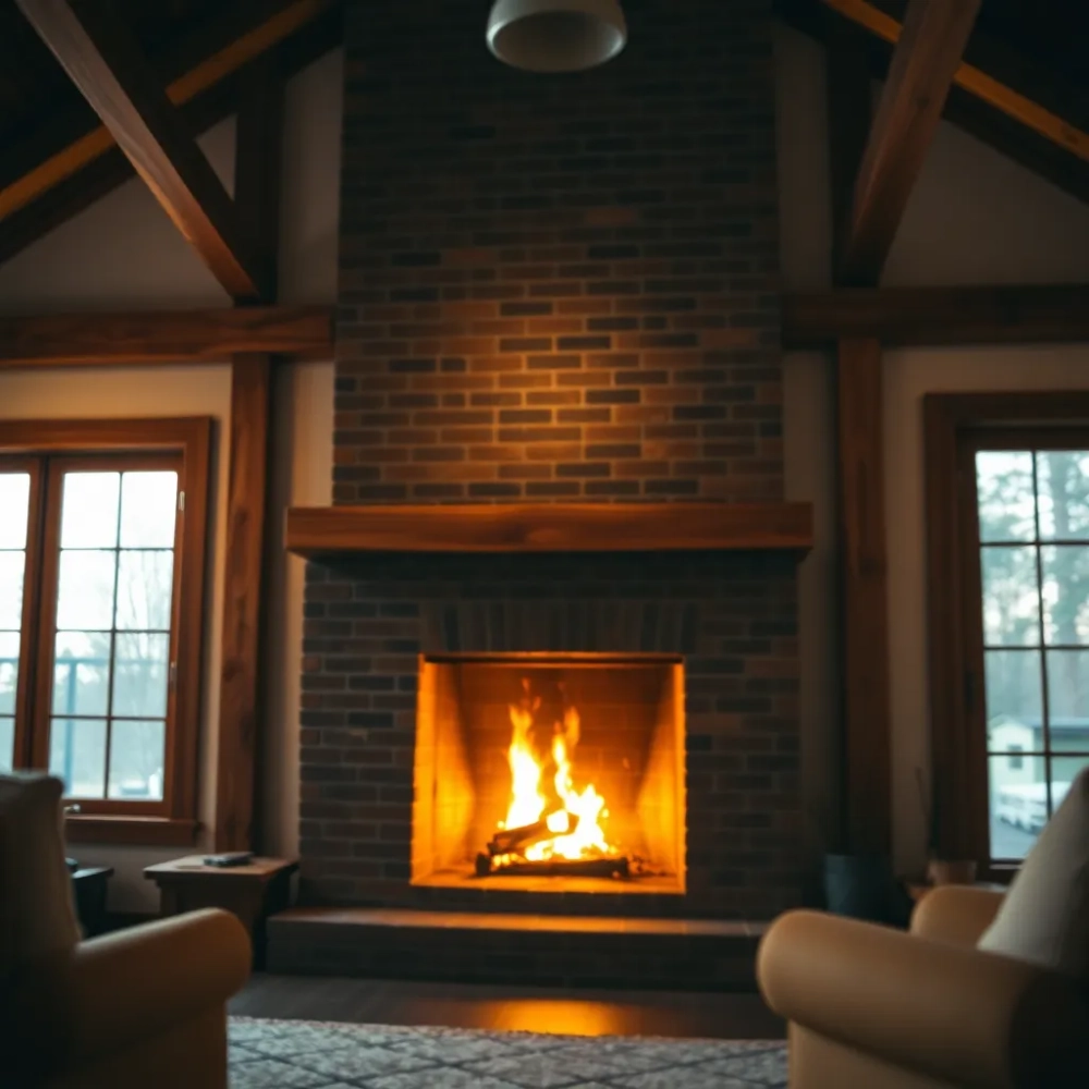 Kominek w domu szkieletowym