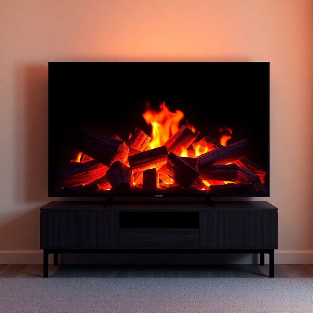 Kominek w telewizorze