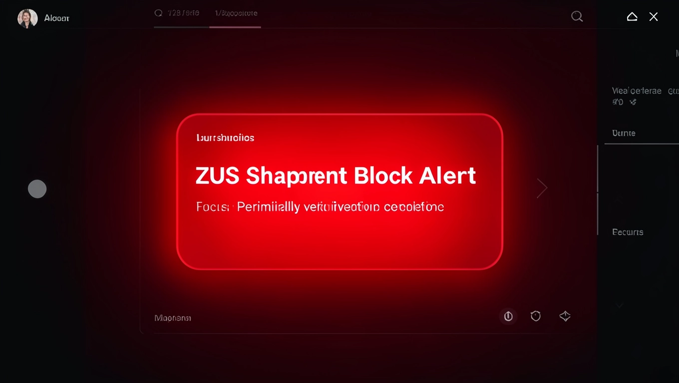 Komunikat czerwony blokujący wysyłkę ZUS