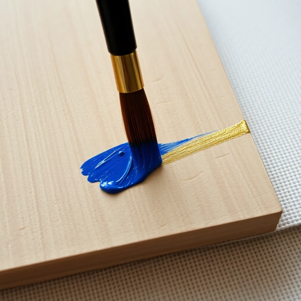 Malowanie farbami akrylowymi na drewnie