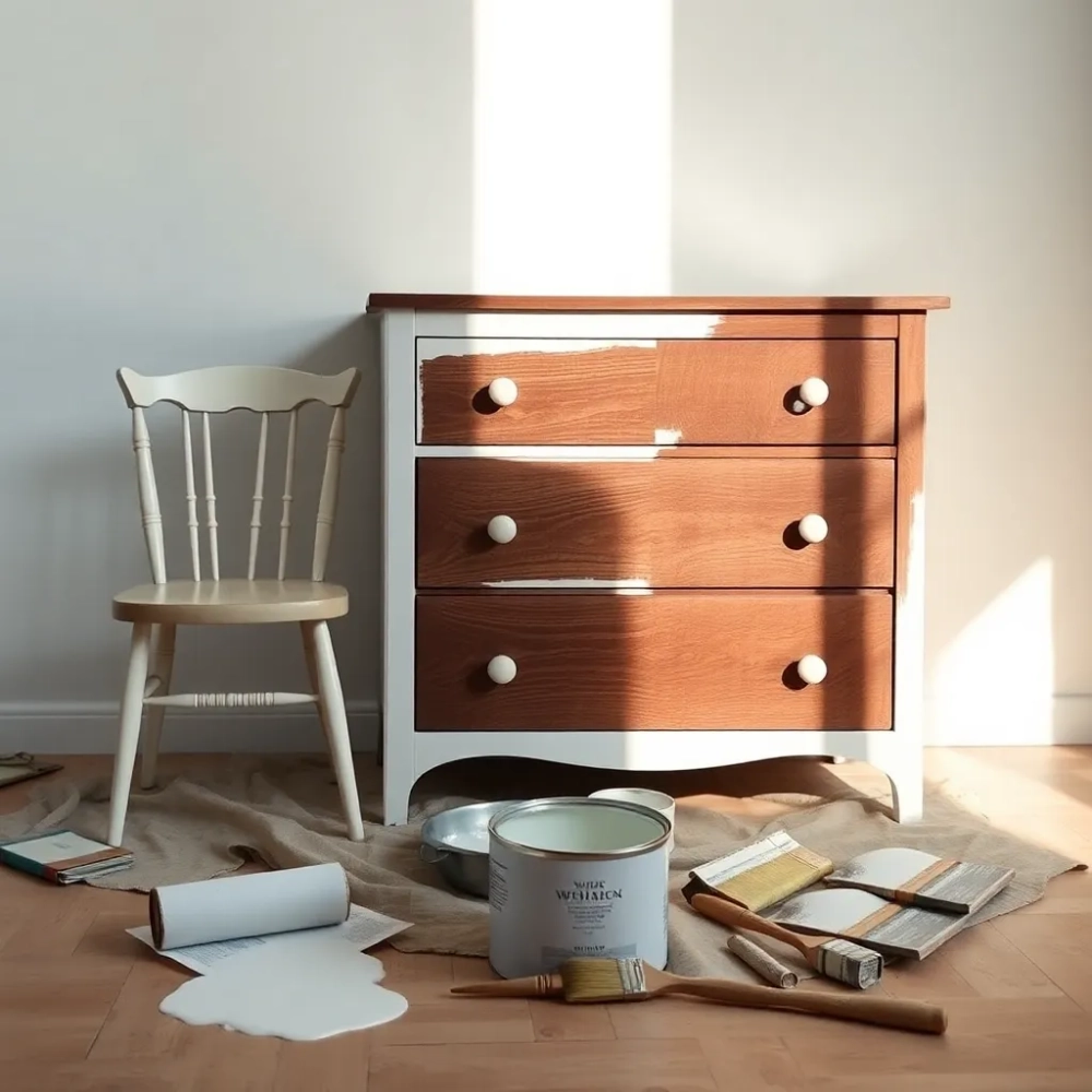 Malowanie mebli drewnianych na biało