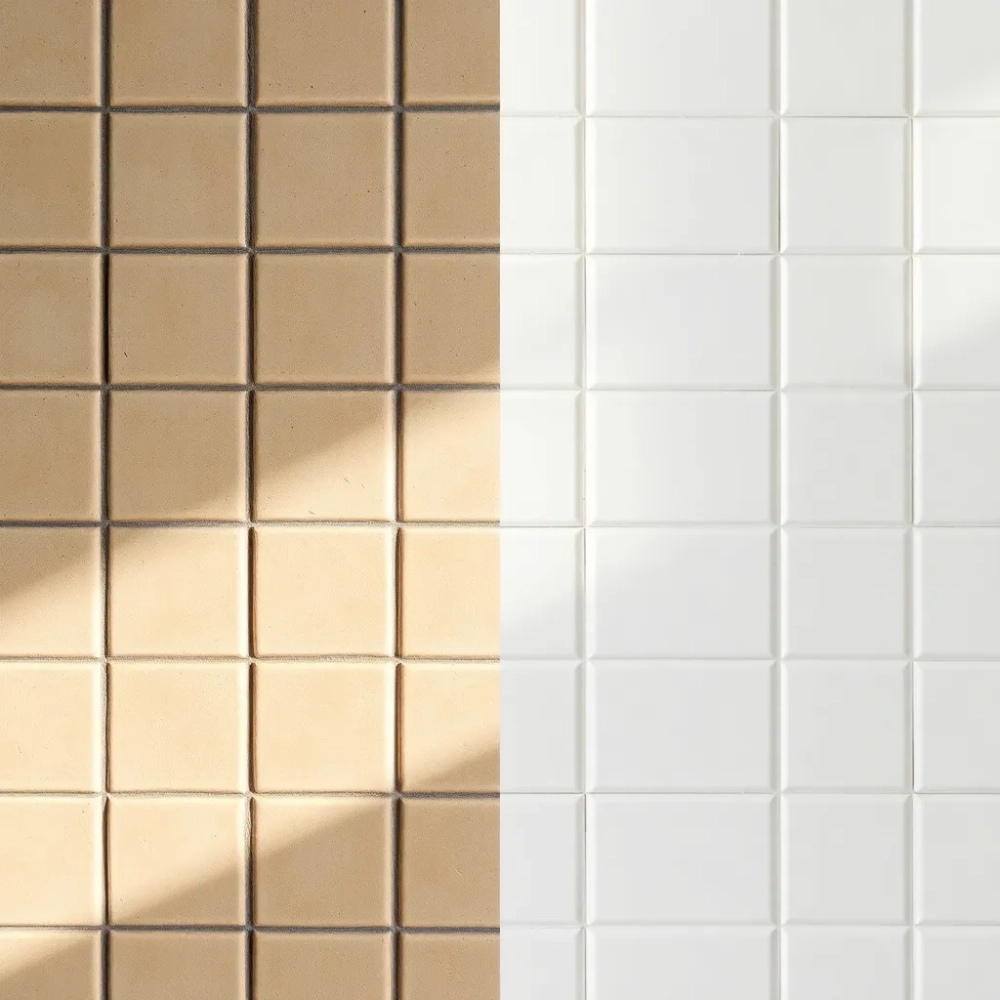 Malowanie płytek w kuchni przed i po