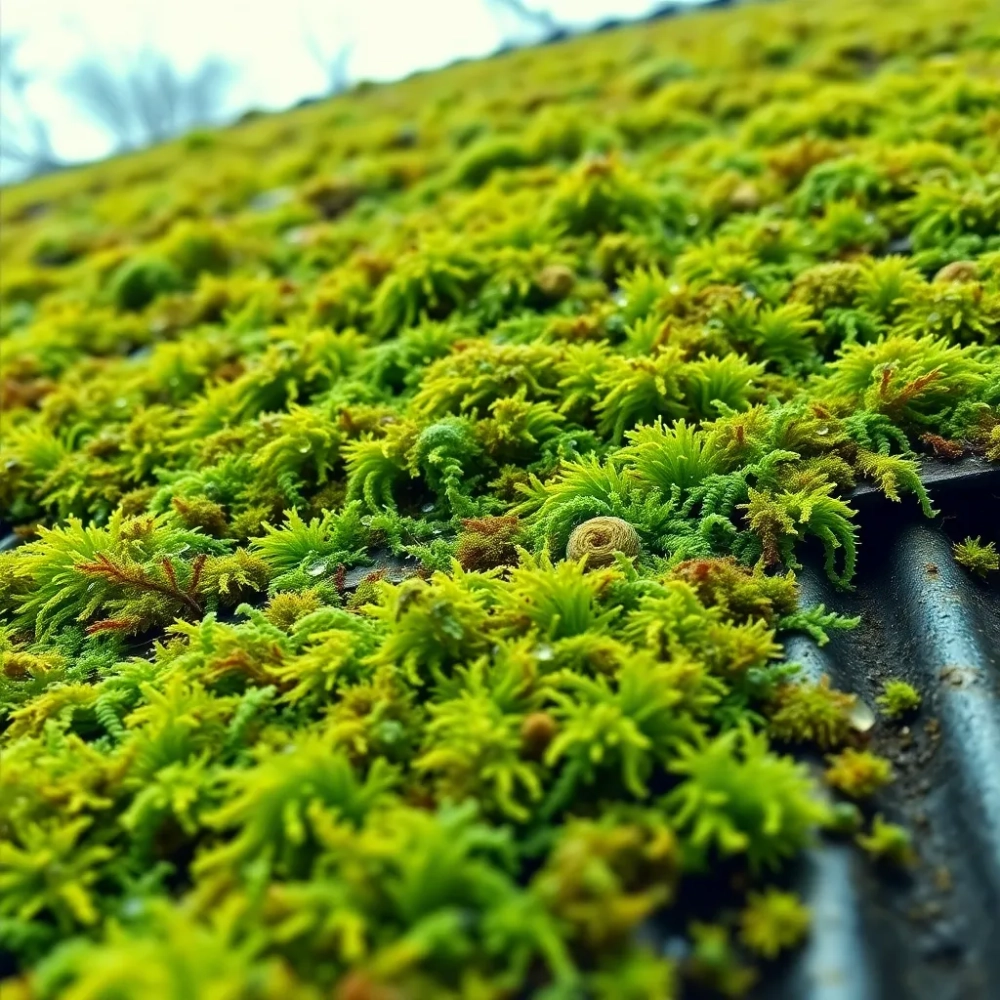 Mech na dachu z blachy