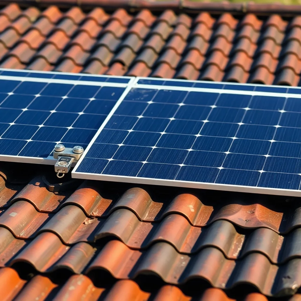 Montaż paneli fotowoltaicznych na dachu z blachodachówki