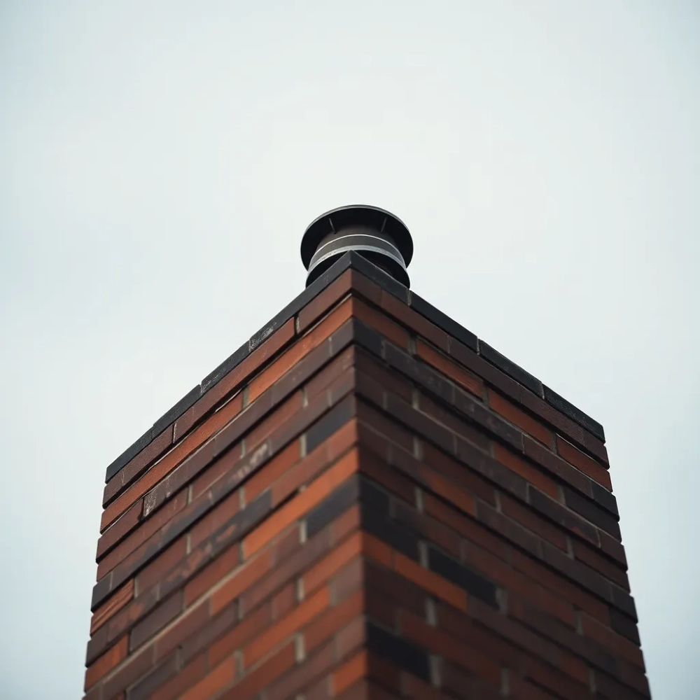 Montaż strażaka na kominie