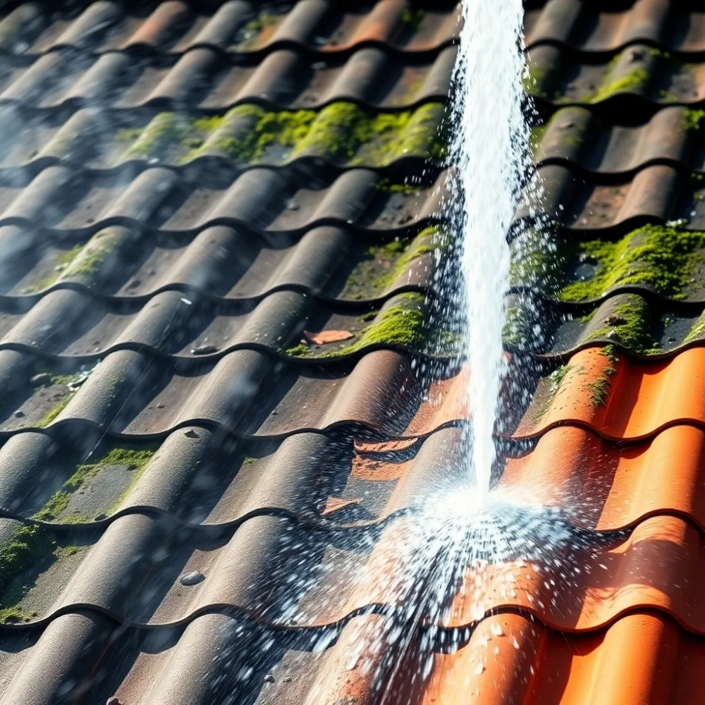 Mycie dachu myjką ciśnieniową