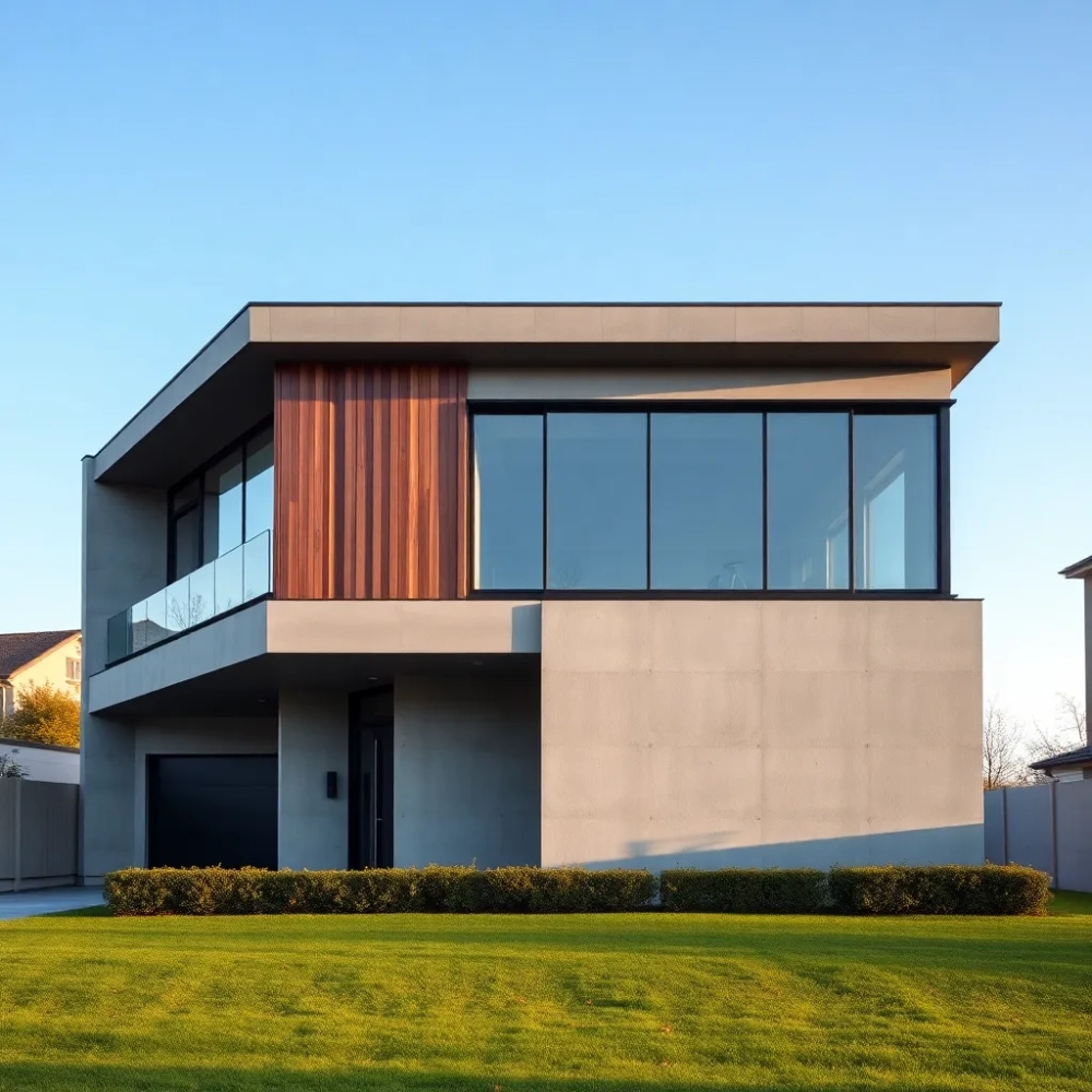 Nowoczesny bliźniak z płaskim dachem