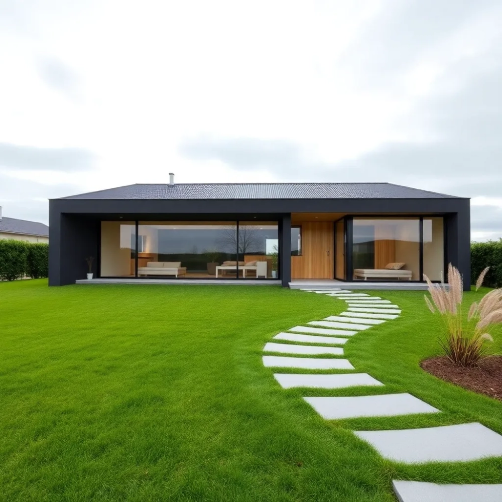 Nowoczesny dom z dachem jednospadowym