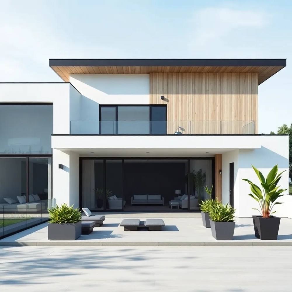 Nowoczesny dom z tarasem na dachu