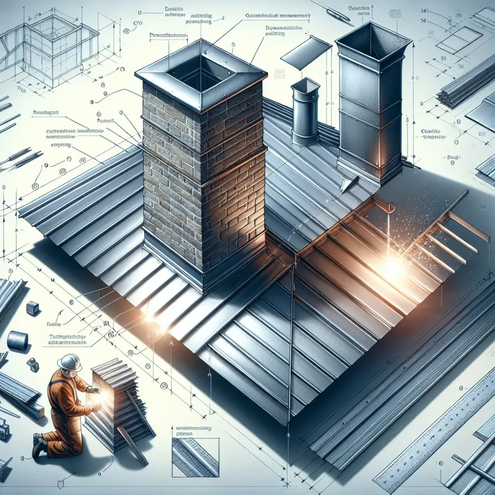 Obróbka Blacharska Komina Schemat