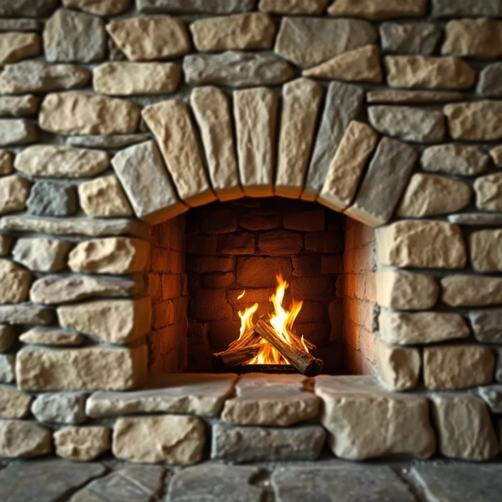 Obudowa kominka z kamienia polnego