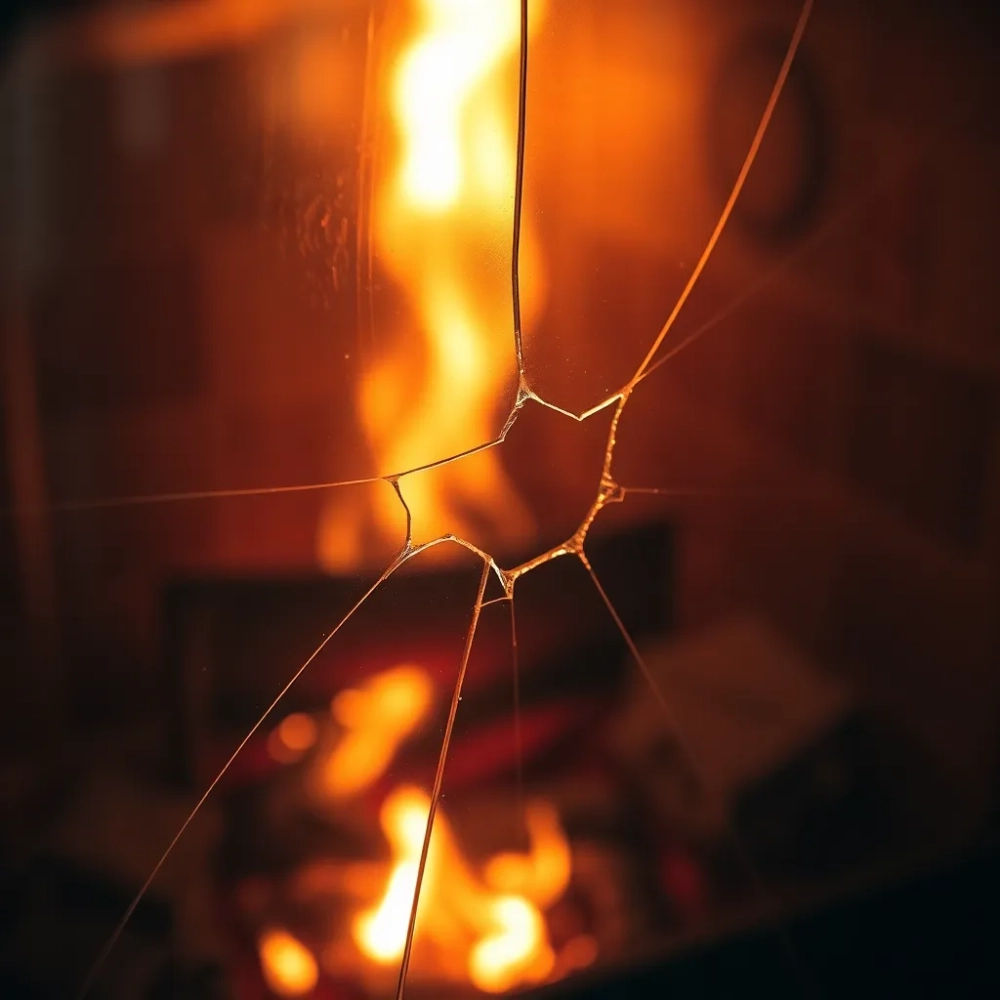 Pękniętą szyba w kominku czy można palić