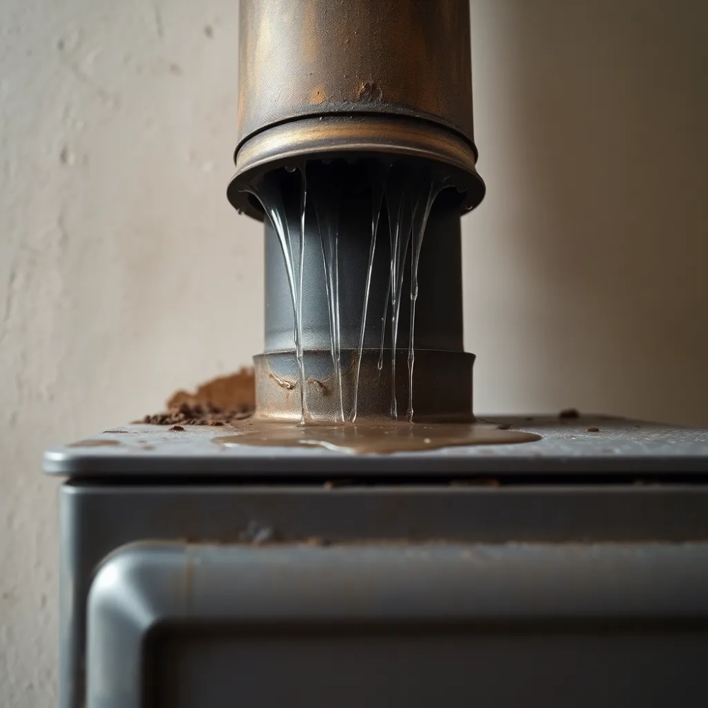 Piec na ekogroszek woda w kominie