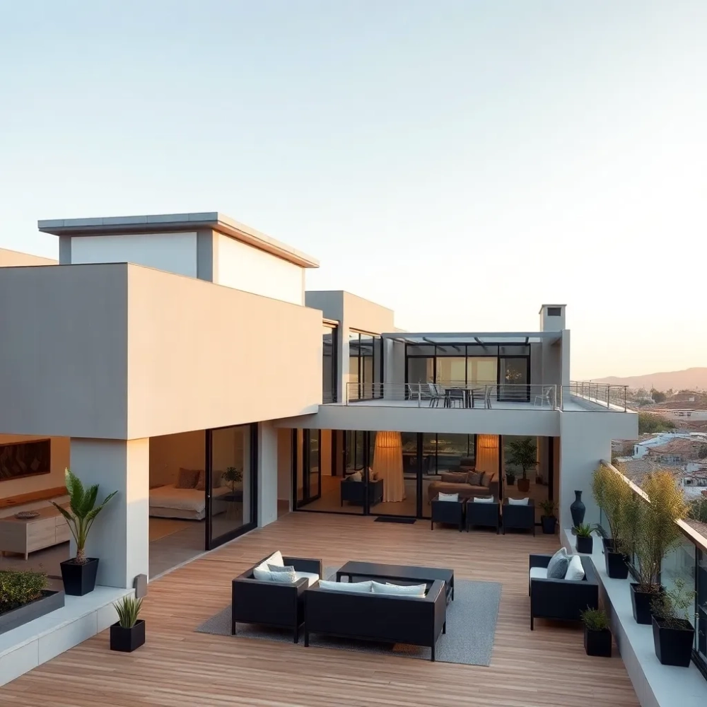 Projekt domu z tarasem na dachu