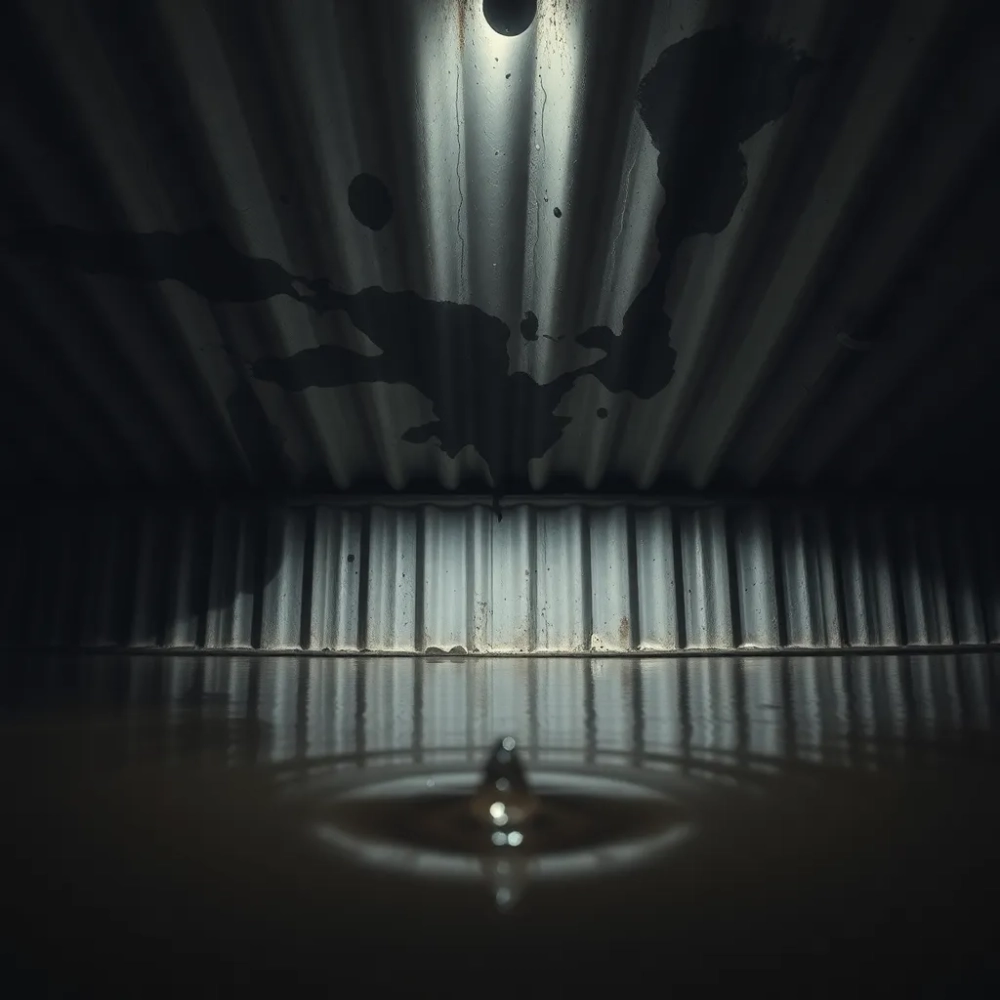 Przeciekający dach z blachy