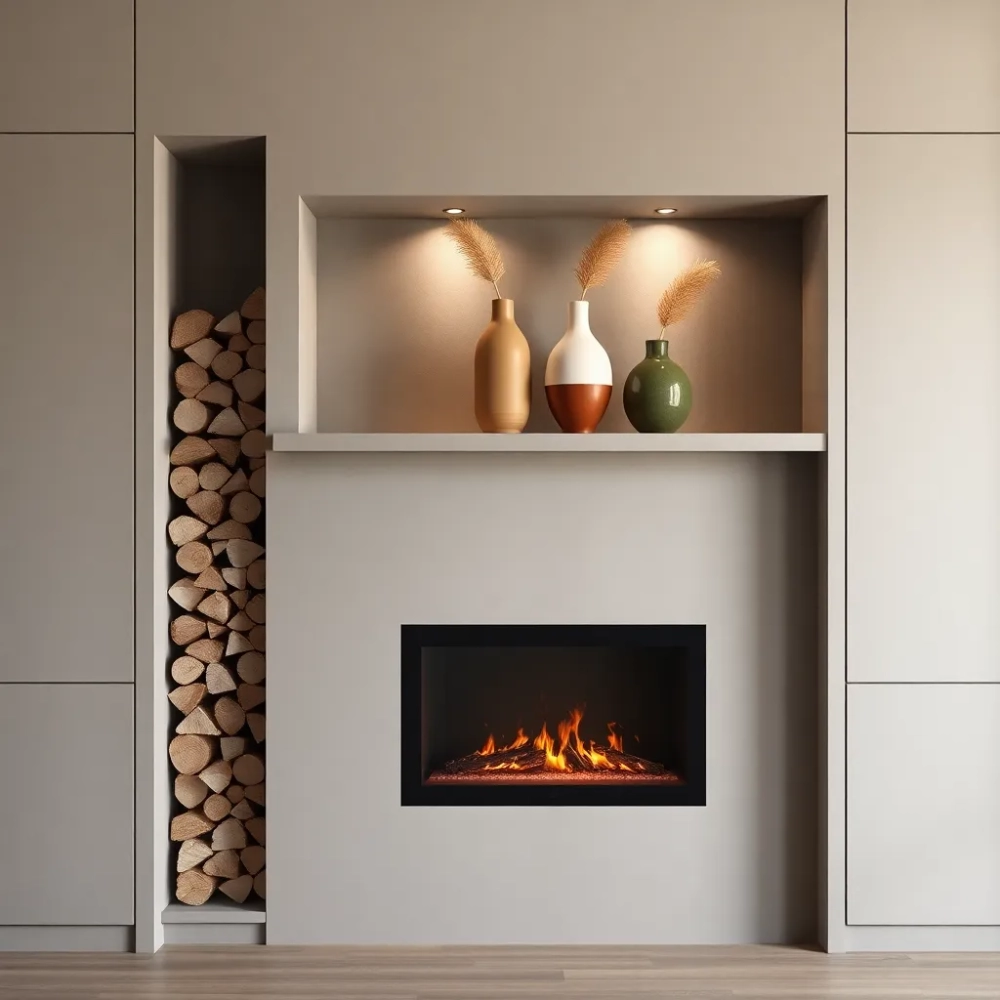Ściana z kominkiem inspiracje