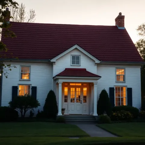 Bordowy dach jaka elewacja