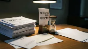 brak zarejestrowanego certyfikatu opp