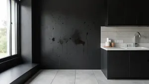 Czarna farba do ścian w kuchni