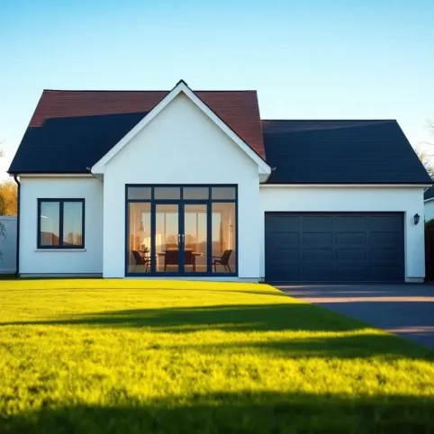 Dom parterowy dach dwuspadowy z garażem