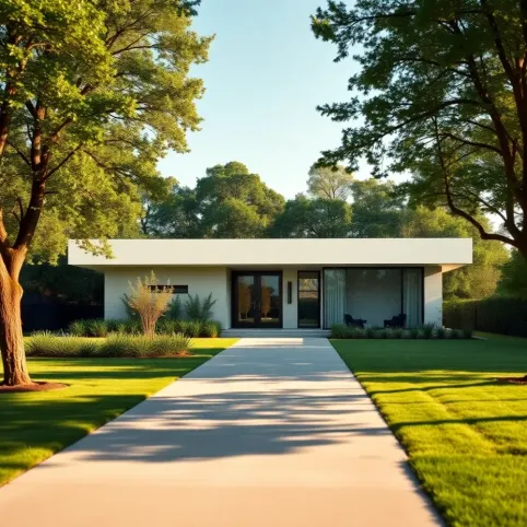 dom parterowy z płaskim dachem