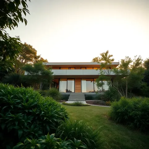 Dom z płaskim dachem parterowy