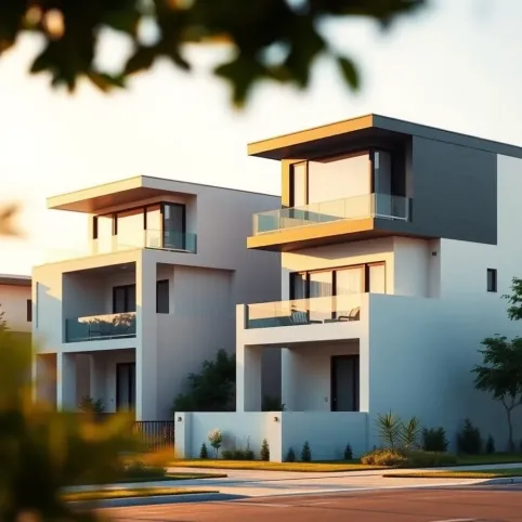 Domy piętrowe z płaskim dachem